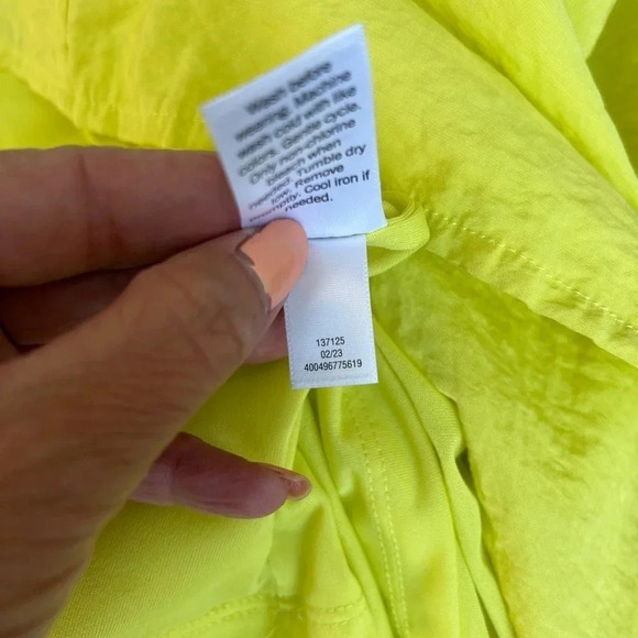 Women’s Nine West Neon Yellow Tie Front Fit and Flare Sun Dress - Picture 8 of 11